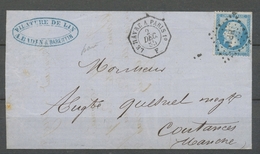 1865 Lettre Cachet D'essai, Le HAVRE A PARIS/1°/F, Càd OCTOGONAL + PP, SUP X4766 - 1849-1876: Periodo Clásico