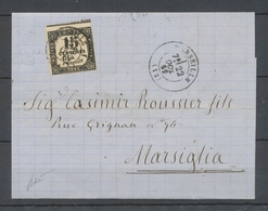 1869 Lettre D'ONEGLIA, Non Affranchie, Taxe 15c Obl Marseille 1, Superbe X4794 - 1859-1959 Storia Postale