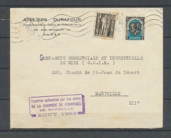 GREVE DE 1953, Env. Obl Alger, Griffe Chambre De Commerce De Marseille X4838 - Collections