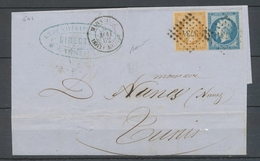 1862 Lettre MARSEILLE/BOITE MOBILE, Càd + PC 3734 S/n°13 Et 14, Salles 501 X4883 - 1801-1848: Précurseurs XIX