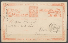 1884 CP Entier PANAMA/PAQ. FR. D N°3, Càd Octogonal, Colombie, SUP X4898 - Altri - Europa