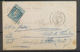 1870 Très Rare Enveloppe "garde Mobile Non Taxée" + N°29 CAD LILLE X5104 - Army Postmarks (before 1900)