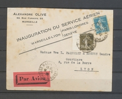 1926 Env. MARSEILLE-LYON, Inauguration Sur La Ligne, TB X5169 - 1960-.... Lettres & Documents