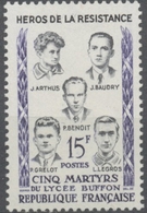 Héros De La Résistance (III) Les 5 Martyrs Du Lycée Buffon  15f. Violet Et Gris-noir. Neuf Luxe ** Y1198 - Unused Stamps