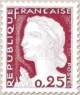 Type Marianne De Decaris. 25c. Gris Clair Et Carmin Foncé (I) Y1263 - Ungebraucht