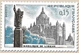 Basilique De Lisieux. Statue De Sainte Thérèse Et La Basilique. 15c. Bleu, Gris Et Sépia Y1268 - Neufs