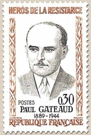 Héros De La Résistance (5e Série) Paul Gateaud  30c. Brun-orange Et Noir Y1290 - Neufs