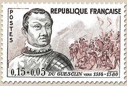 Célébrités. Du Guesclin Et Scène De La Bataille De Cocherel  15c. + 5c. Lilas-brun Et Noir Y1295 - Neufs