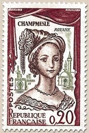 Comédiens Français. Encadrement Grenat. La Champmeslé, Dans Le Rôle De Roxane  20c. Vert Et Brun-violet Y1301 - Neufs