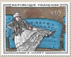 Tableaux De Maîtres. Madame Manet Au Canapé Bleu, De Manet (1832-1883)  65c. Polychrome Y1364 - Neufs