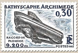 Bathyscaphe Archimède 30c. Bleu Et Noir Y1368 - Neufs