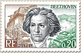 Grands Hommes De La CEE. Ludwig Van Beethoven, Musicien Allemand (1770-1827) 20c. Vert, Bleu-noir Et Brun-jaune Y1382 - Neufs