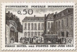 Centenaire De La 1re Conférence Postale Internationale, à Paris. Hôtel Des Postes, En 1863  50c. Sépia Y1387 - Neufs