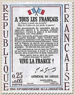 20e Anniversaire De La Libération. L'affiche A Tous Les Français.  25c. + 5c. Carmin, Bleu, Rouge Et Noir Y1408 - Neufs