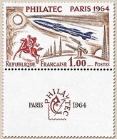 Exposition Philatélique Internationale PHILATEC à Paris 1f. (+ 3f.) Brun, Bleu Foncé Et Carmin Y1422 - Unused Stamps