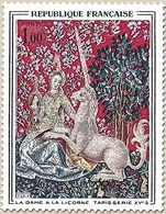 Oeuvres D'art. La Dame à La Licorne. Tapisserie (15° S.). Musée De Cluny. 1f. Polychrome Y1425 - Unused Stamps