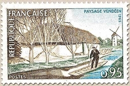 Série Touristique. Paysage Vendéen. 95c. Bistre, Vert Et Bleu Y1439 - Unused Stamps