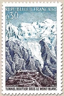 Inauguration Du Tunnel Routier Sous Le Mont-Blanc. 30c. Turquoise, Bleu Et Violet Y1454 - Unused Stamps