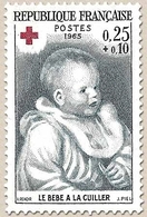 Au Profit De La Croix-rouge. Oeuvres De Renoir (1841-1919).  Bébé à La Cuiller 25c. + 10c. Gris-bleu Y1466 - Neufs