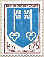 Armoiries De Ville (V) Mont-de-Marsan. 25c. Brun-rouge Et Bleu Y1469 - Ongebruikt