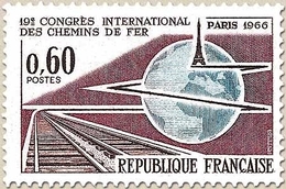 19e Congrès International Des Chemins De Fer, à Paris. 60c. Carmin, Bleu Et Violet-brun Y1488 - Neufs