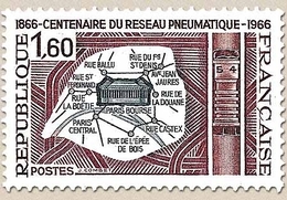 Centenaire De La Poste Pneumatique, à Paris. 1f.60 Violet-brun Et Gris-bleu Foncé Y1498 - Neufs