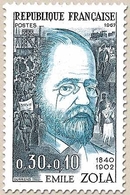 Célébrités. Emile Zola 30c. + 10c. Noir Et Bleu-vert Y1511 - Neufs