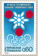 Prélude Aux Jeux Olympiques D'hiver, à Grenoble. Héliogravure. 60c. Bleu, Bleu Clair Et Rouge Y1520 - Unused Stamps
