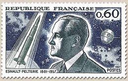 10e Anniversaire De La Mort De Robert Esnault-Pelterie (1881-1957) 60c. Outremer Foncé, Bleu-gris Et Gris-vert Y1526 - Neufs