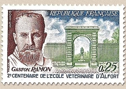 Bicentenaire De L'École Vétérinaire D'Alfort. Professeur Gaston Ramon (1886-1953) 25c. Vert, Bleu Et Brun Y1527 - Neufs