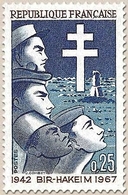 25e Anniversaire De La Victoire De Bir-Hakeim. 25c. Bleu-violet, Bleu Et Brun Y1532 - Unused Stamps