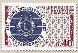 Cinquantenaire Du Lions International. 40c. Violet-brun Et Bleu Foncé Y1534 - Unused Stamps