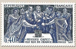 Grands Noms De L'Histoire. Hugues Capet (938-996) 40c. Bleu-vert Foncé Et Outremer Y1537 - Unused Stamps