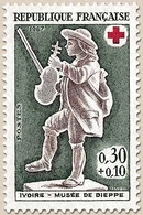 Au Profit De La Croix-Rouge. Ivoires Du Musée De Dieppe. Violoneux 30c. + 10c. Vert Foncé Et Brun Carminé Y1541 - Unused Stamps