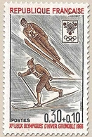 Jeux Olympiques D'hiver, à Grenoble. Ski (saut Et Fond) 30c. + 10c. Gris, Brun Et Rouge Y1543 - Neufs