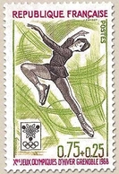 Jeux Olympiques D'hiver, à Grenoble. Patinage Artistique 75c. + 25c. Vert-jaune, Brun-violet Et Rose-lilas Y1546 - Nuovi