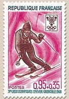 Jeux Olympiques D'hiver, à Grenoble. Ski (slalom) 95c. + 35c. Rose-lilas, Brun-rouge Et Turquoise Y1547 - Neufs