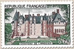 Château De Langeais. Construction De Jean Bourré De 1450 à 1460. 60c. Vert, Bleu Et Brun Y1559 - Neufs