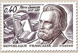 Sesquicentenaire De La Naissance Du Grammairien Pierre Larousse (1817-1875) 40c. Violet Et Bistre Y1560 - Unused Stamps