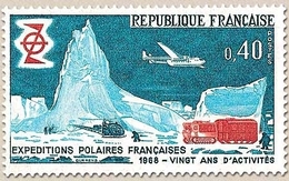 20e Anniversaire Des Expéditions Polaires Françaises. 40c. Bleu-vert Et Brun-rouge Y1574 - Unused Stamps