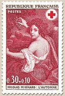 Au Profit De La Croix-Rouge. Tableaux De Nicolas Mignard (1606-1668). L'Automne 30c. + 10c. Carmin, Rouge Et Brun Y1581 - Nuovi