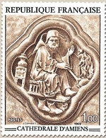 Oeuvres D'art. Bas-relief De La Cathédrale D'Amiens 1f. Brun-olive Et Vert Foncé Y1586 - Unused Stamps