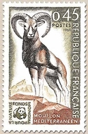 Fonds Mondial Pour La Nature. Mouflon Méditerranéen 45c. Olive, Brun-rouge Et Noir Y1613 - Unused Stamps
