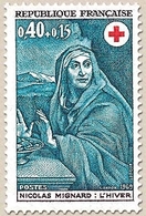 Au Profit De La Croix-Rouge. Tableaux De Nicolas Mignard (1606-1668) L'Hiver  40c. + 15c. Bleu-vert Et Violet Y1620 - Unused Stamps