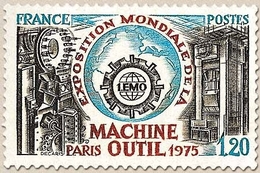 Exposition Mondiale De La Machine-outil. 1f.20 Turquoise, Noir Et Brun-rouge Y1842 - Unused Stamps