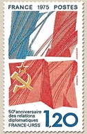 50e Anniversaire Des Relations Diplomatiques Franco-soviétiques. 1f.20 Bleu, Rouge Et Bistre-jaune Y1859 - Unused Stamps