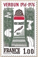 Verdun. 1f. Vert Foncé, Rouge Et Brun Carminé Y1883 - Unused Stamps