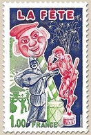La Fête. 1f. Bleu-nuit, Rouge Et Vert-jaune Y1888 - Unused Stamps