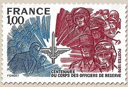 Centenaire Du Corps Des Officiers De Réserve. 1f. Noir, Bleu Et Carmin Y1890 - Unused Stamps