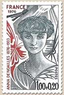 Personnages Célèbres. Au Profit De La Croix-Rouge. Anna De Noailles 1f. + 20c. Gris-bleu Et Brique Y1898 - Neufs